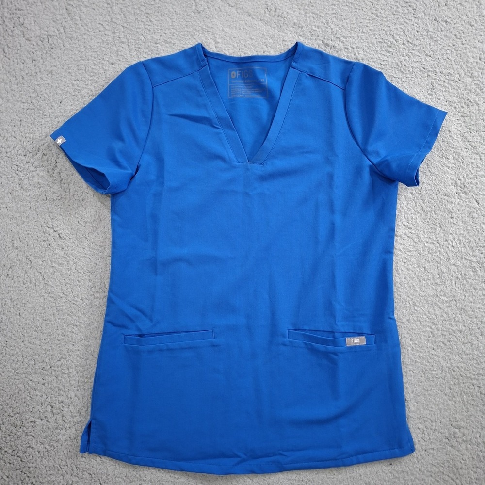 FIGS Technical Collection Casma V Neck Scrub Top Womens XS Royal Blue FW1100